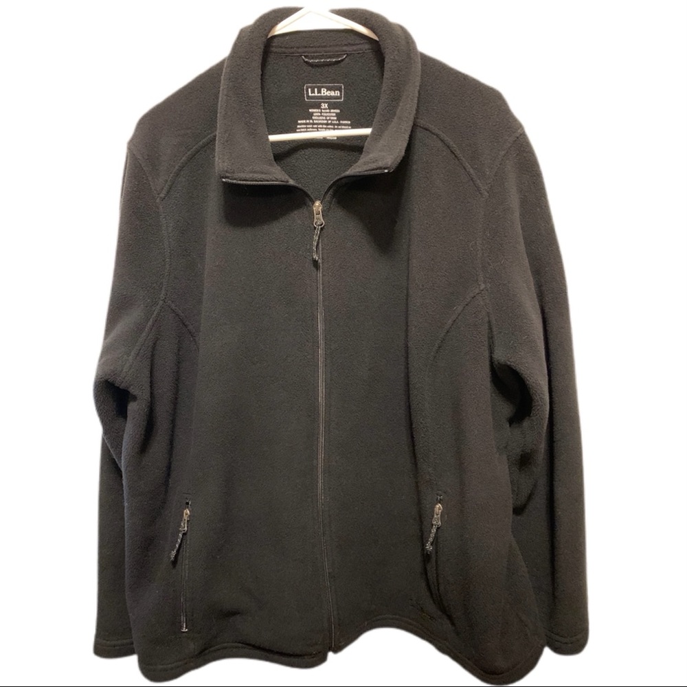 L.L.Bean Women’s Plus Size 3X Black Fleece Jacket Item ID 284621 EUC